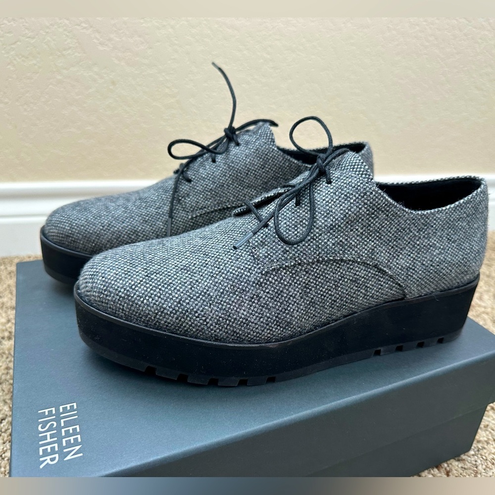 NWT Eileen Fisher Eddy lace up platform oxford